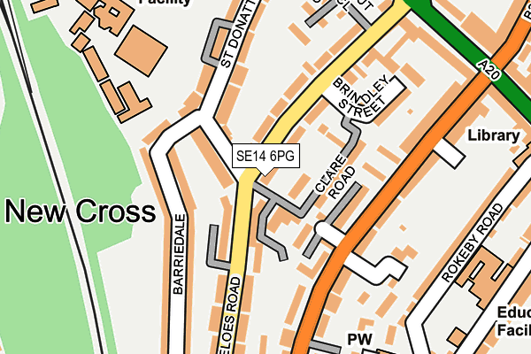 SE14 6PG map - OS OpenMap – Local (Ordnance Survey)