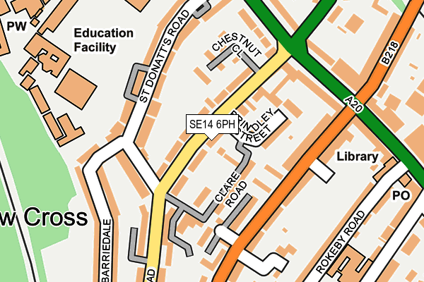 SE14 6PH map - OS OpenMap – Local (Ordnance Survey)