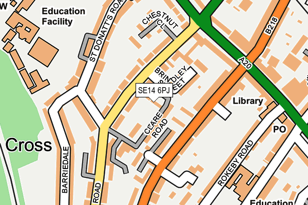 SE14 6PJ map - OS OpenMap – Local (Ordnance Survey)