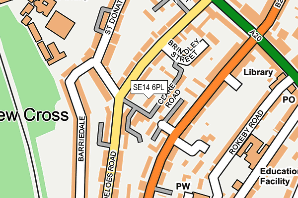 SE14 6PL map - OS OpenMap – Local (Ordnance Survey)