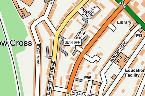 SE14 6PN map - OS OpenMap – Local (Ordnance Survey)