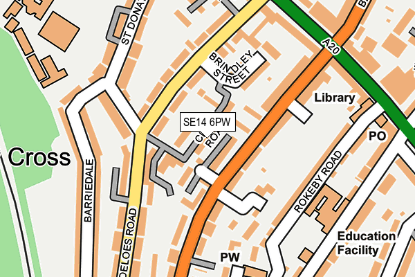 SE14 6PW map - OS OpenMap – Local (Ordnance Survey)