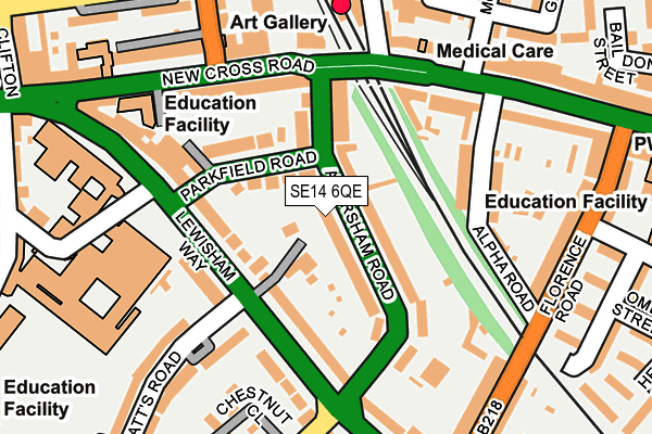 SE14 6QE map - OS OpenMap – Local (Ordnance Survey)