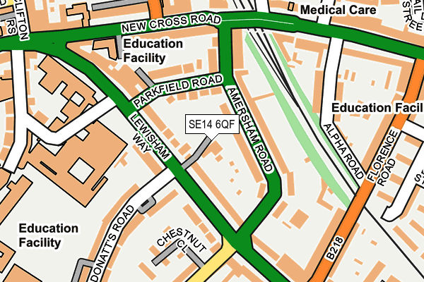 SE14 6QF map - OS OpenMap – Local (Ordnance Survey)