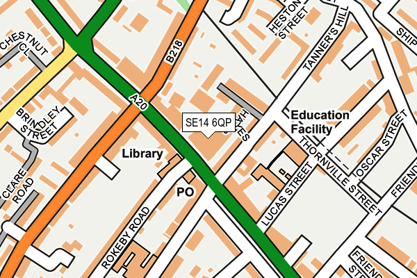 SE14 6QP map - OS OpenMap – Local (Ordnance Survey)