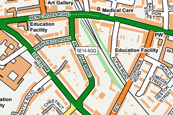 SE14 6QQ map - OS OpenMap – Local (Ordnance Survey)