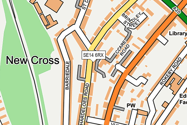 SE14 6RX map - OS OpenMap – Local (Ordnance Survey)