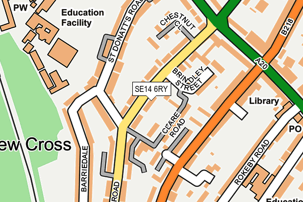 SE14 6RY map - OS OpenMap – Local (Ordnance Survey)
