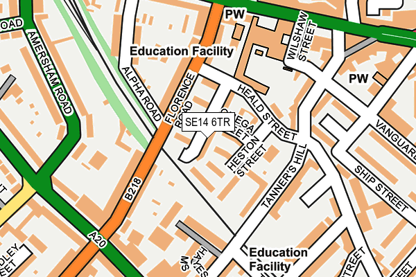 SE14 6TR map - OS OpenMap – Local (Ordnance Survey)