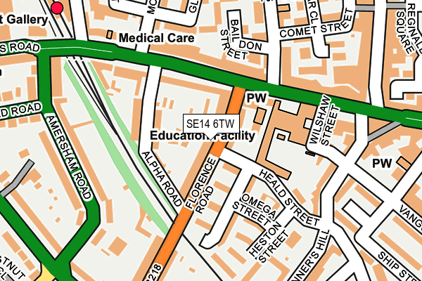 SE14 6TW map - OS OpenMap – Local (Ordnance Survey)