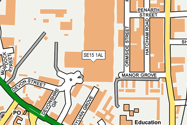 SE15 1AL map - OS OpenMap – Local (Ordnance Survey)