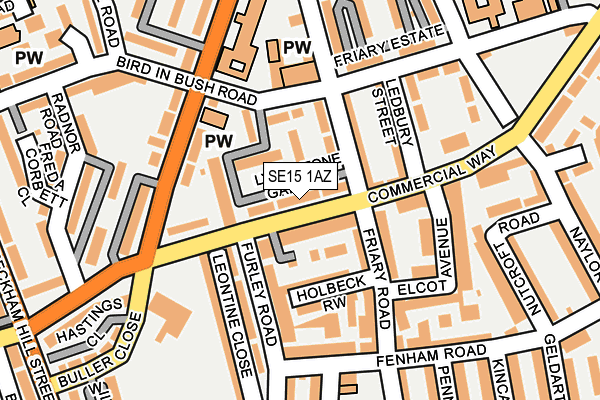 SE15 1AZ map - OS OpenMap – Local (Ordnance Survey)