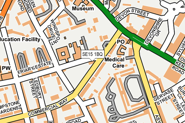 SE15 1BQ map - OS OpenMap – Local (Ordnance Survey)