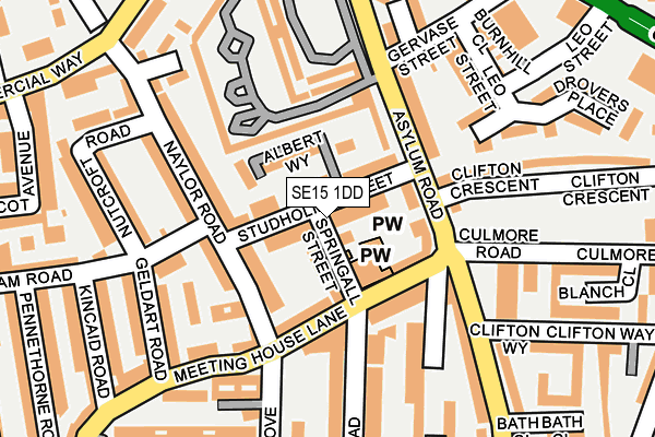 SE15 1DD map - OS OpenMap – Local (Ordnance Survey)