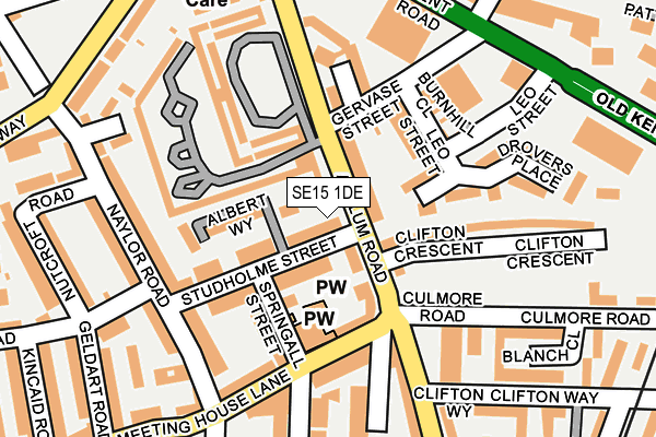 SE15 1DE map - OS OpenMap – Local (Ordnance Survey)