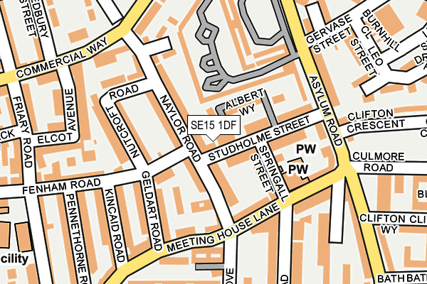 SE15 1DF map - OS OpenMap – Local (Ordnance Survey)