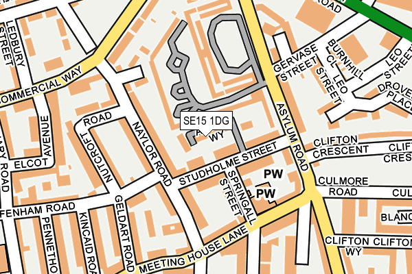 SE15 1DG map - OS OpenMap – Local (Ordnance Survey)