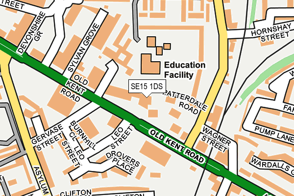 SE15 1DS map - OS OpenMap – Local (Ordnance Survey)