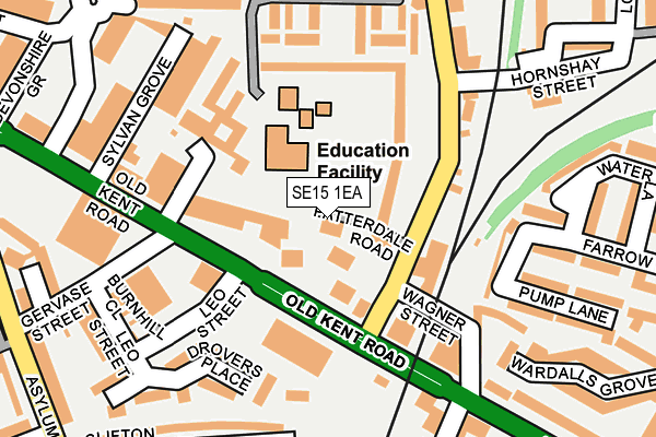 SE15 1EA map - OS OpenMap – Local (Ordnance Survey)