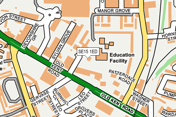 SE15 1ED map - OS OpenMap – Local (Ordnance Survey)