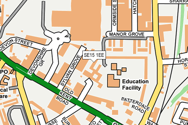 SE15 1EE map - OS OpenMap – Local (Ordnance Survey)