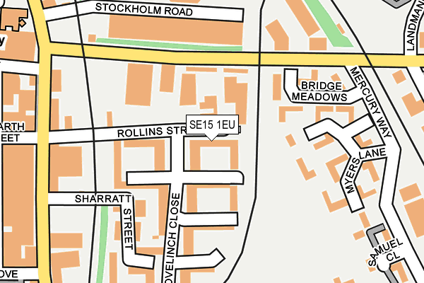 SE15 1EU map - OS OpenMap – Local (Ordnance Survey)