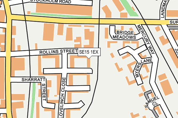 SE15 1EX map - OS OpenMap – Local (Ordnance Survey)