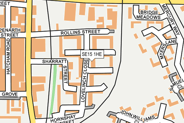 SE15 1HE map - OS OpenMap – Local (Ordnance Survey)