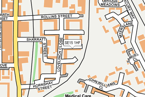 SE15 1HF map - OS OpenMap – Local (Ordnance Survey)