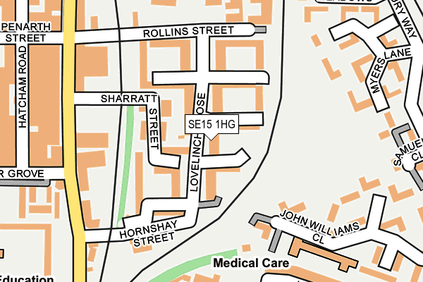 SE15 1HG map - OS OpenMap – Local (Ordnance Survey)