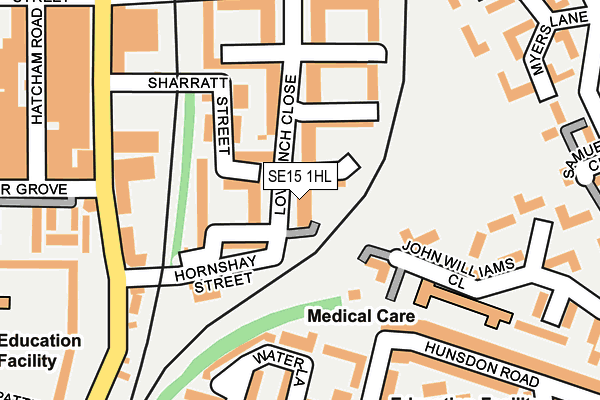 SE15 1HL map - OS OpenMap – Local (Ordnance Survey)