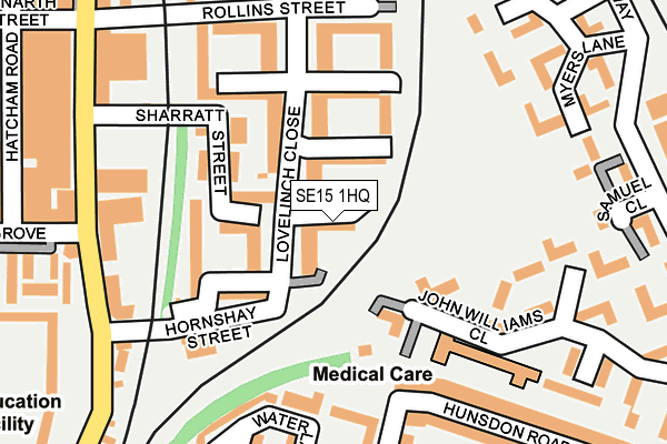 SE15 1HQ map - OS OpenMap – Local (Ordnance Survey)