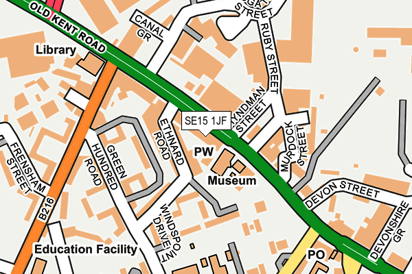 SE15 1JF map - OS OpenMap – Local (Ordnance Survey)