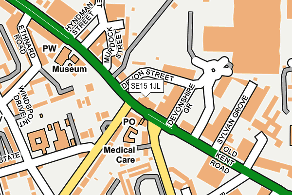 SE15 1JL map - OS OpenMap – Local (Ordnance Survey)