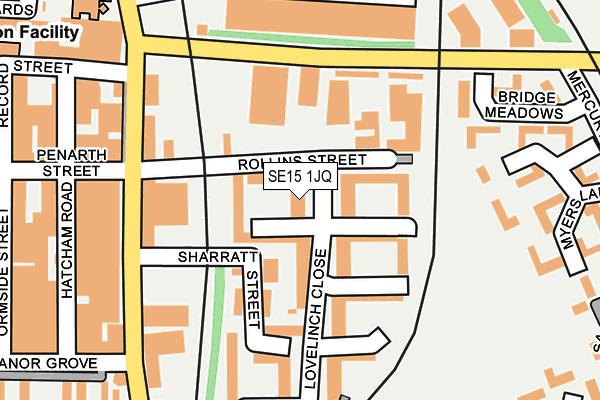 SE15 1JQ map - OS OpenMap – Local (Ordnance Survey)