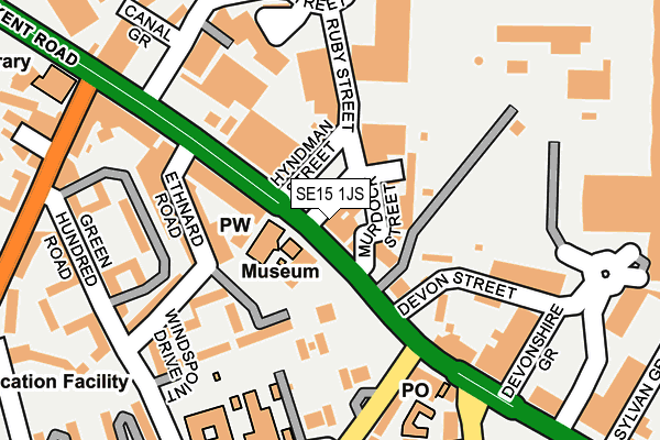 SE15 1JS map - OS OpenMap – Local (Ordnance Survey)