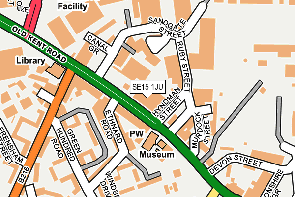 SE15 1JU map - OS OpenMap – Local (Ordnance Survey)