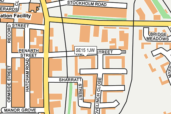 SE15 1JW map - OS OpenMap – Local (Ordnance Survey)