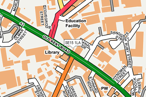 SE15 1LA map - OS OpenMap – Local (Ordnance Survey)