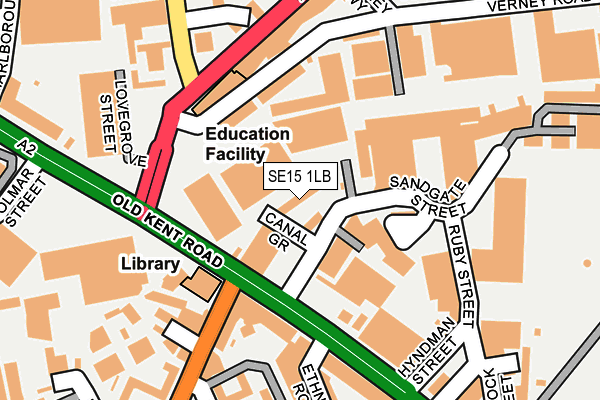 SE15 1LB map - OS OpenMap – Local (Ordnance Survey)