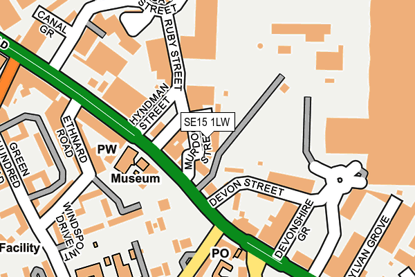SE15 1LW map - OS OpenMap – Local (Ordnance Survey)