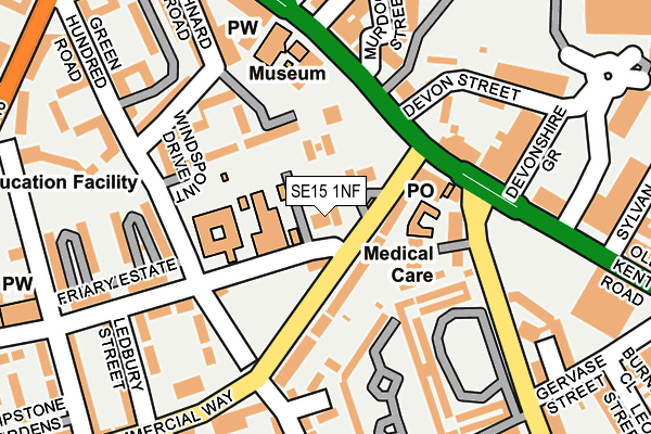 SE15 1NF map - OS OpenMap – Local (Ordnance Survey)