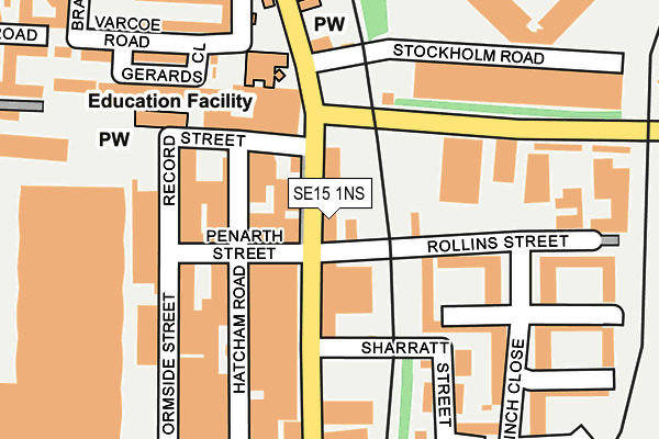 SE15 1NS map - OS OpenMap – Local (Ordnance Survey)