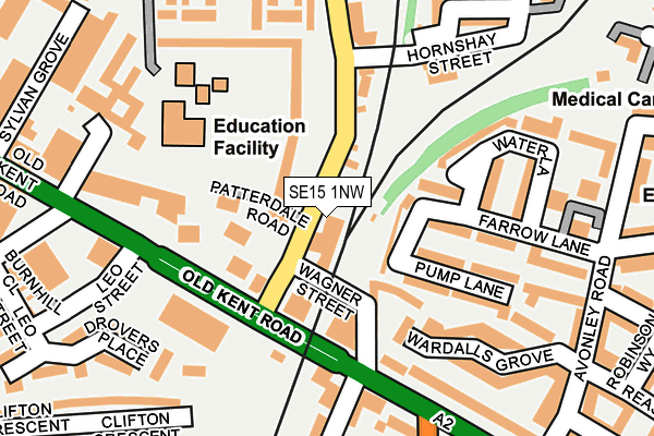 SE15 1NW map - OS OpenMap – Local (Ordnance Survey)