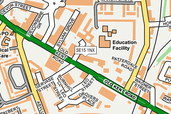 SE15 1NX map - OS OpenMap – Local (Ordnance Survey)