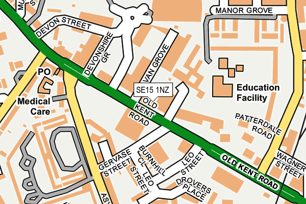 SE15 1NZ map - OS OpenMap – Local (Ordnance Survey)