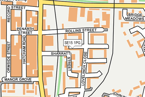 SE15 1PG map - OS OpenMap – Local (Ordnance Survey)