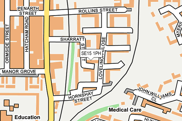 SE15 1PH map - OS OpenMap – Local (Ordnance Survey)