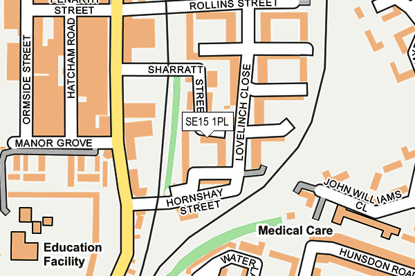 SE15 1PL map - OS OpenMap – Local (Ordnance Survey)