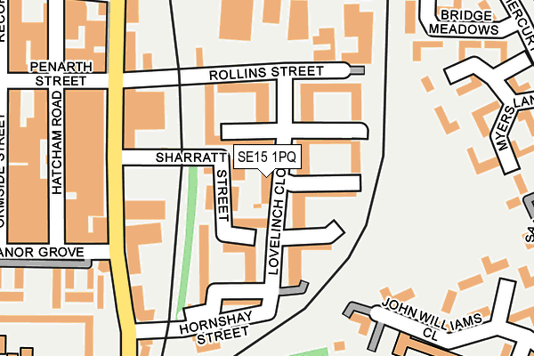 SE15 1PQ map - OS OpenMap – Local (Ordnance Survey)
